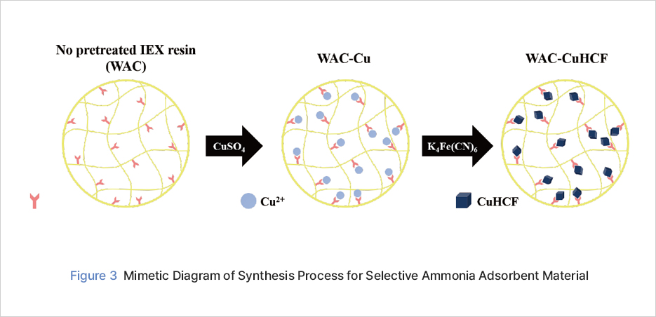 Figure 3 Mimetic Diagram of Synthesis Process for Selective Ammonia Adsorbent Material