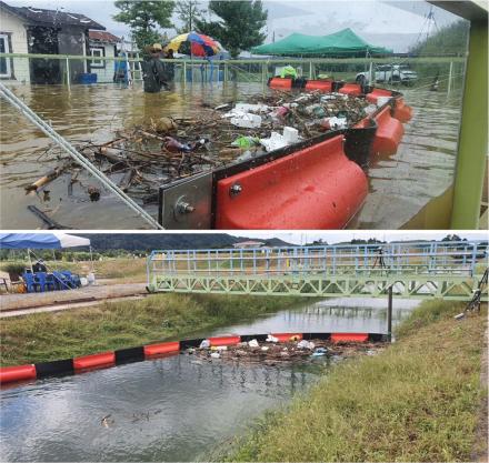 Newly developed floating trash interceptor cleans up the river 